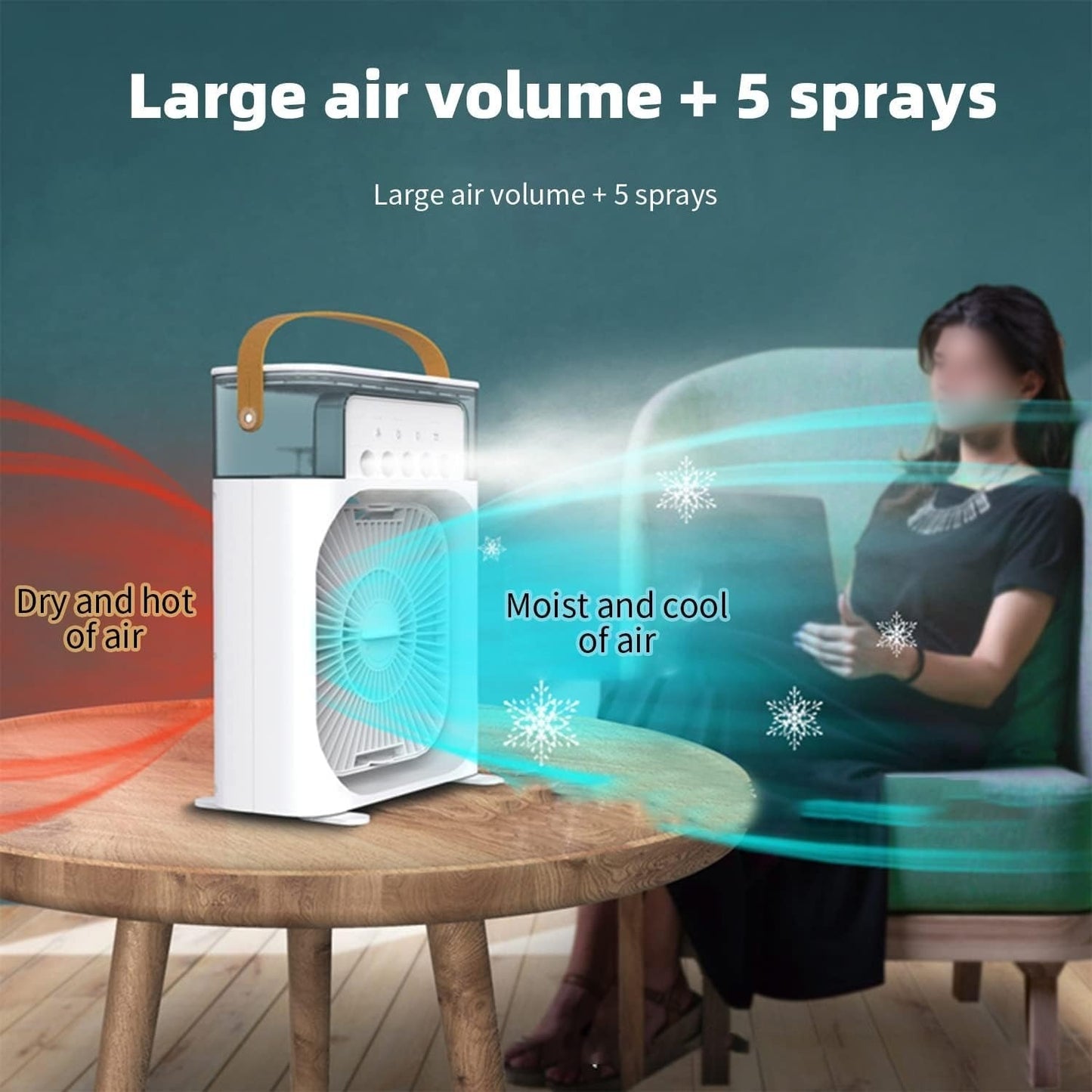 3 In 1 Fan Air Cooler with Ice Humidifier