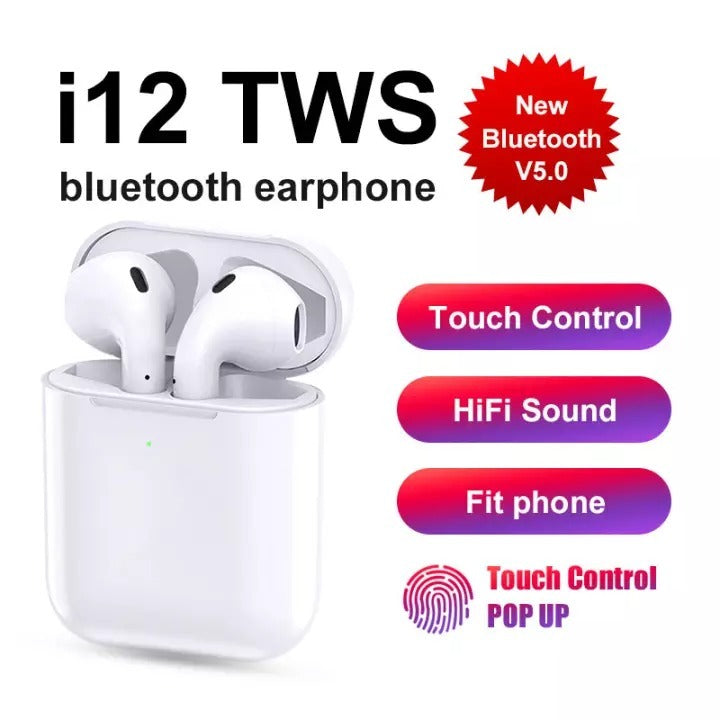 I12 Double Earpods Wireless Bluetooth
