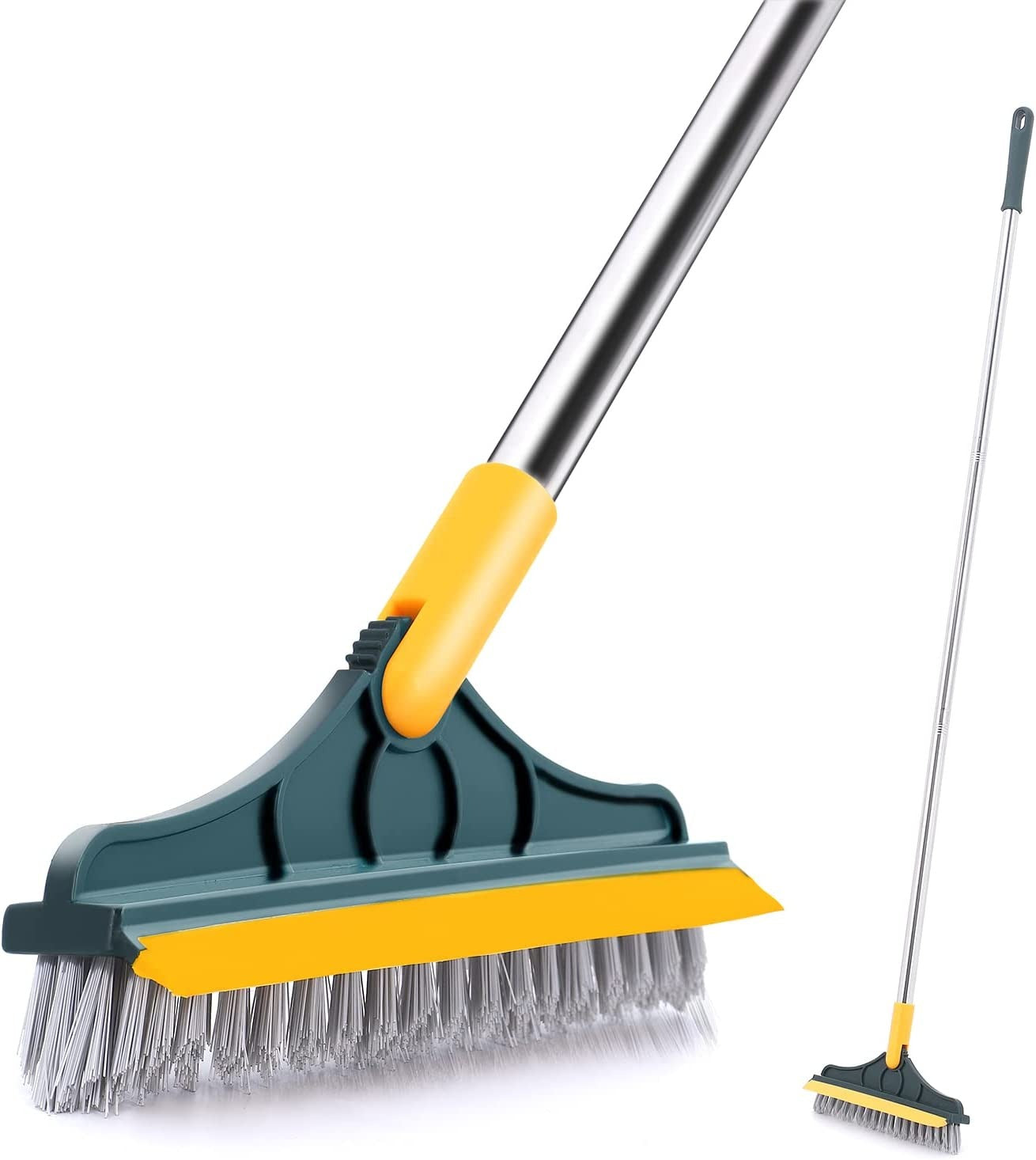 V-Shaped Floor Scrub Brush with Long Handle