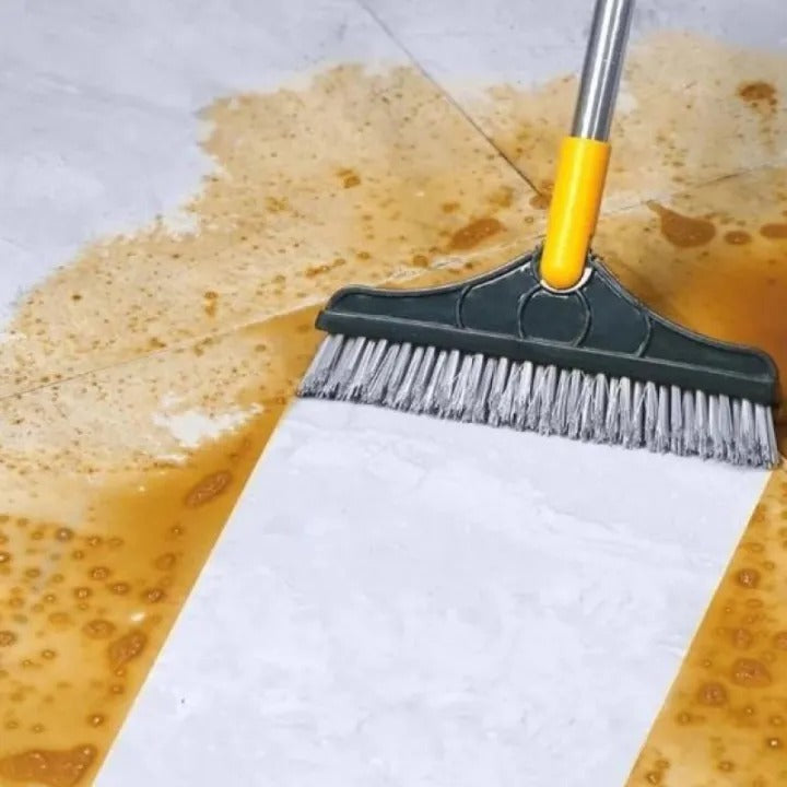 V-Shaped Floor Scrub Brush with Long Handle