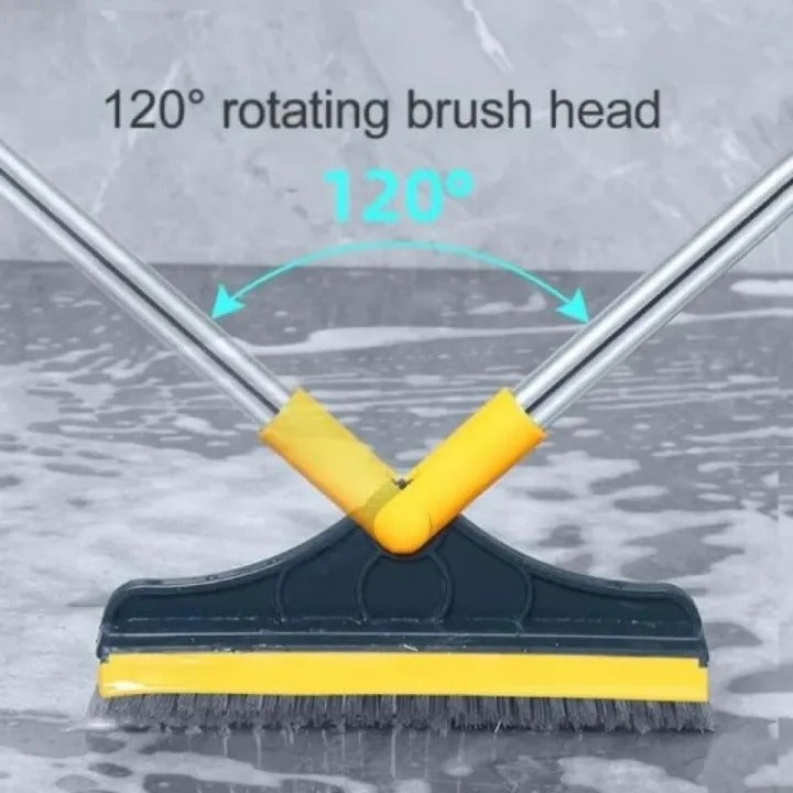 V-Shaped Floor Scrub Brush with Long Handle