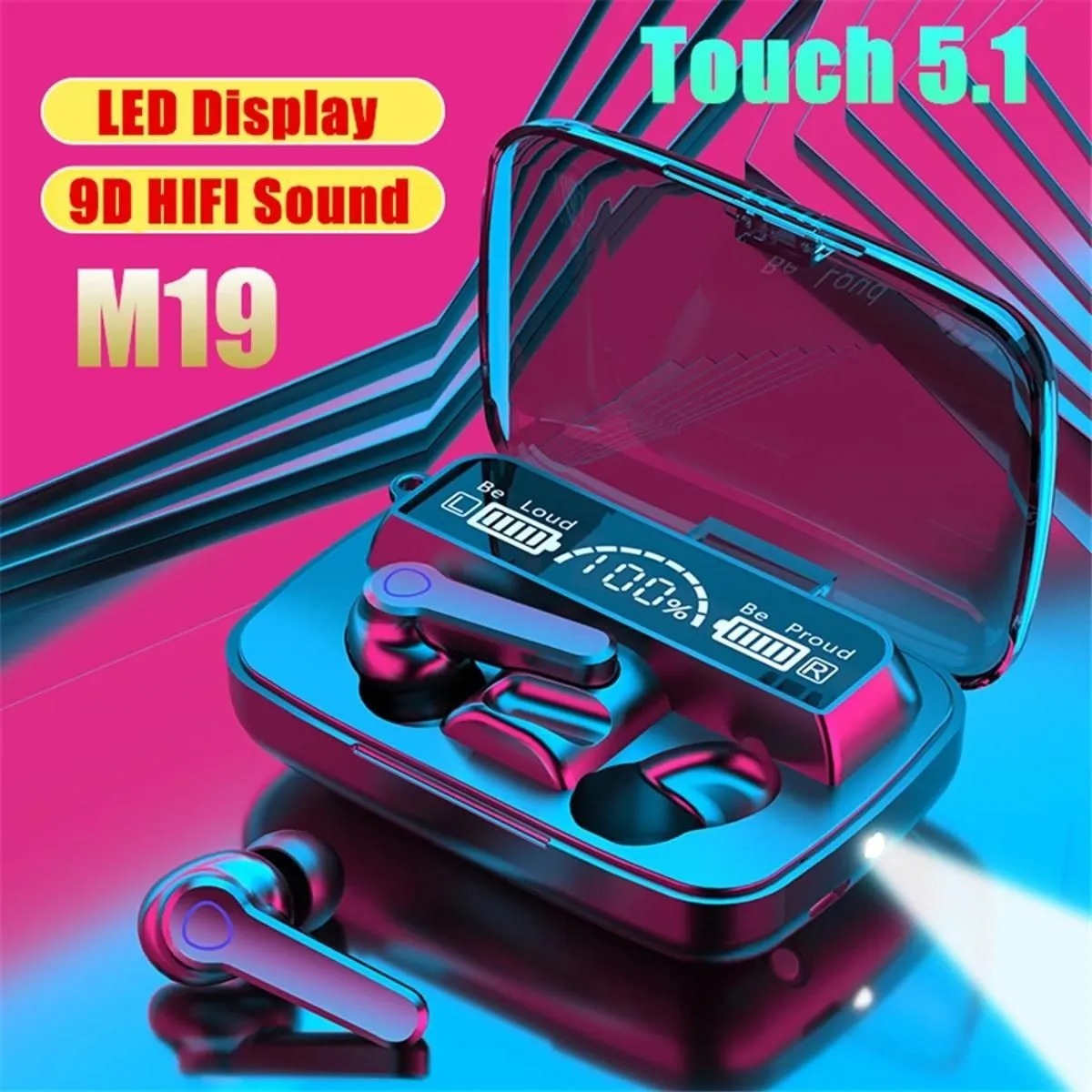 TWS M19 5.0 Wireless Bluetoth Earphones
