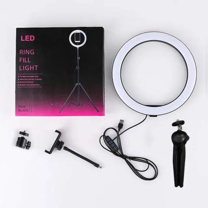Stylish 26cm Ring Light with Phone Holder
