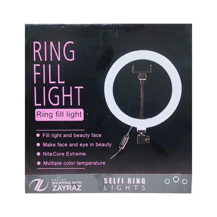 Stylish 26cm Ring Light with Phone Holder