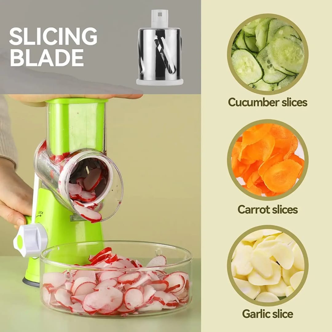 3-in-1 Manual Drum Vegetable Cutter & Slicer