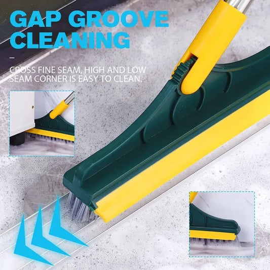 V-Shaped Floor Scrub Brush with Long Handle