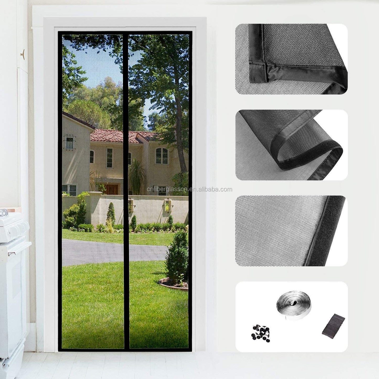 Screen Door Curtain Net